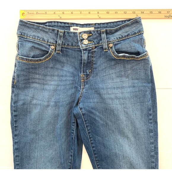 Levis 529 Jeans Womens 28 Low Rise Curvy Slim Fit Stacked Button Whiskered Denim - Picture 3 of 10